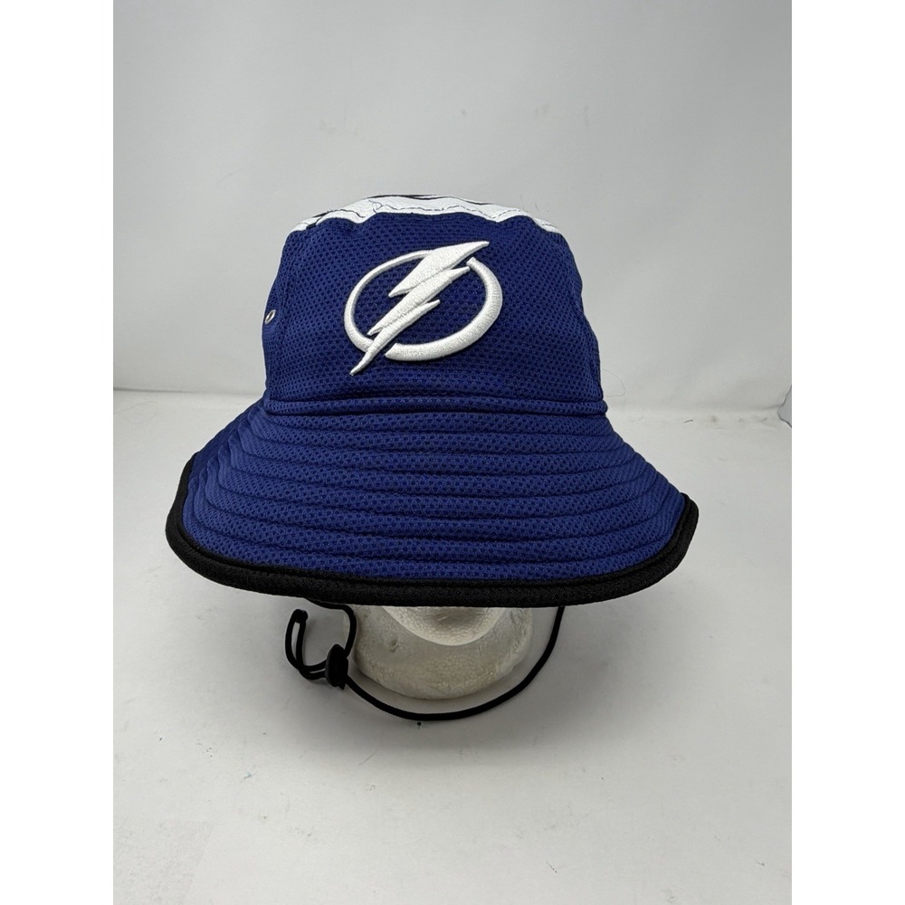 New Era Tampa Bay‎ Lightning NHL Bucket Hat Blue White Mesh OSFM Drawstring